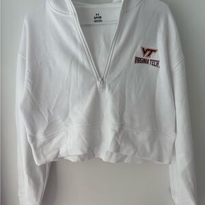 Under Armour White Crop Top with Virginia Tech Logo
